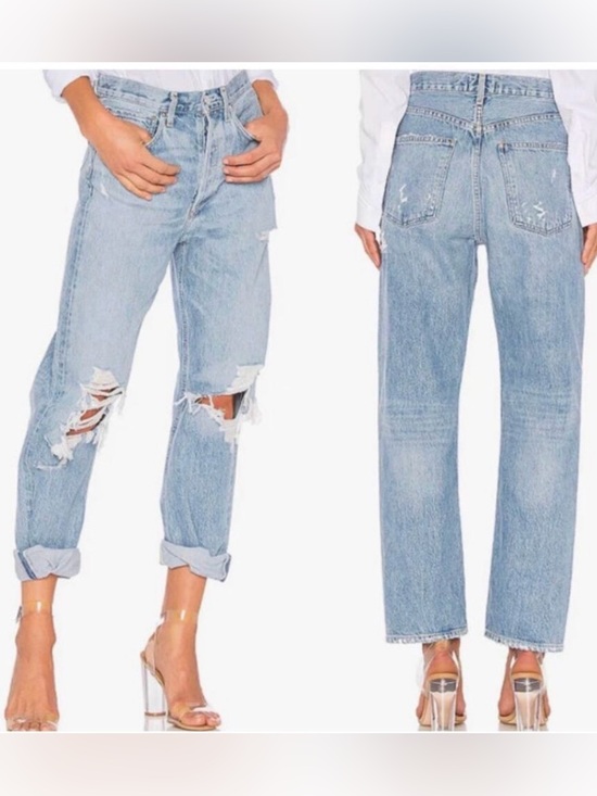 Agolde Denim - AGOLDE 90s Jeans Ripped Light Wash
